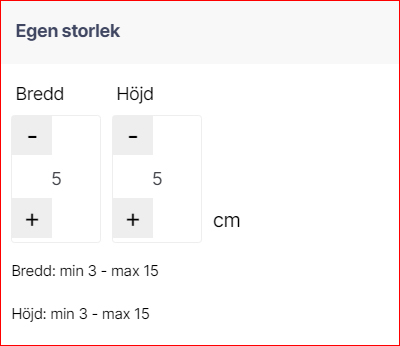 Klistermärke Egen Storlek