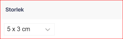 Klistermärke Storlek